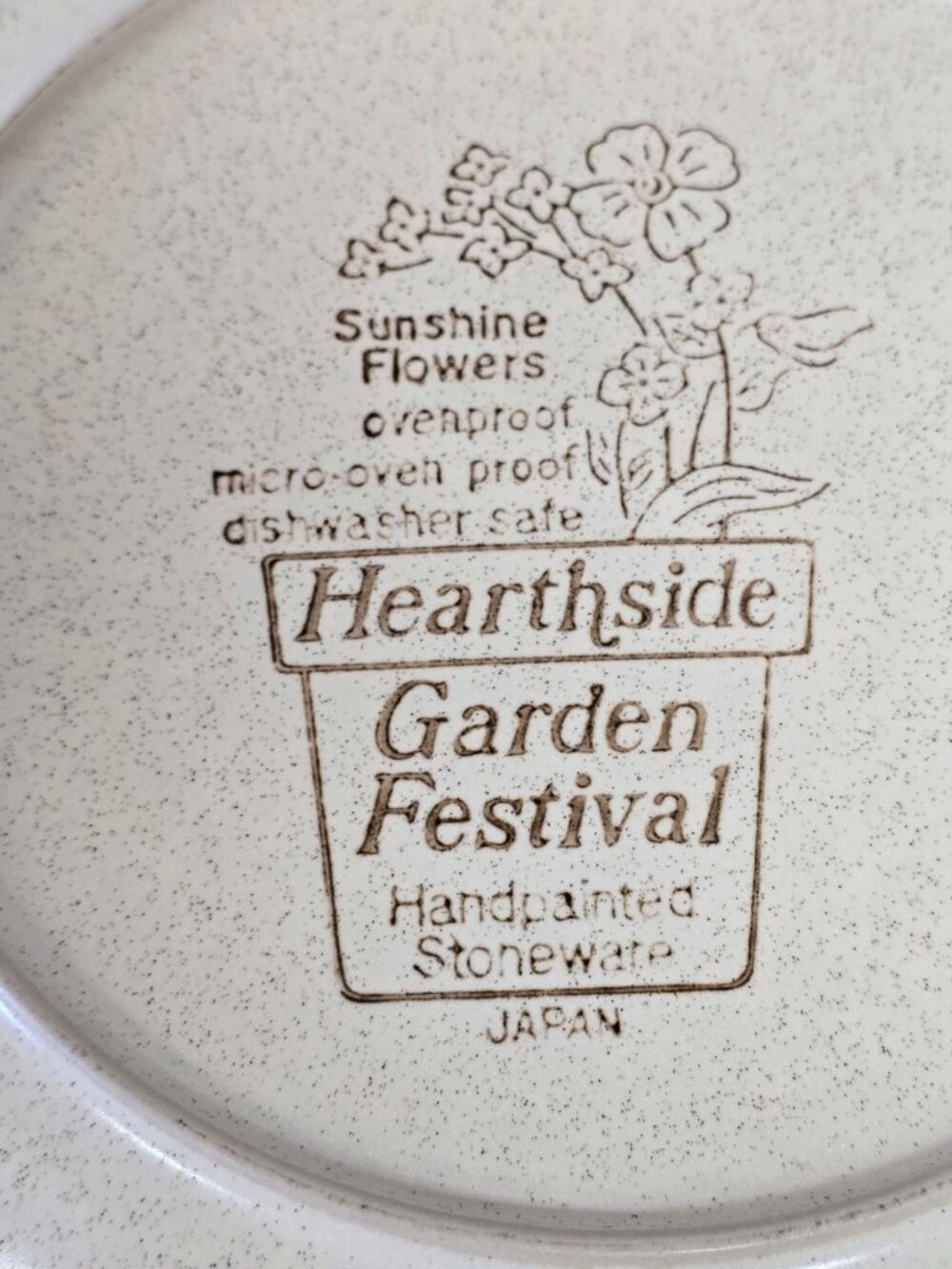 Vintage Floral Stoneware Dinner Hearthside Garden Festival Sunshine Flower 1970s - Picture 2 of 8